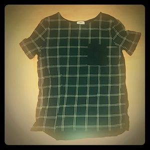 Black & white checked pocket shirt